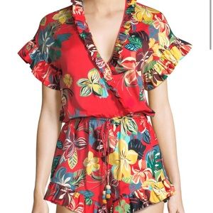 Alexis Red Floral Romper - XS - Excellent Condition